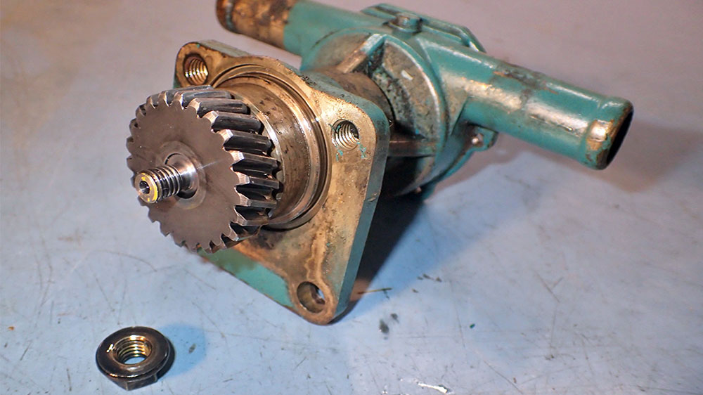 blauwasser_motor_wartung_seewasserpumpe_impellerpumpe_impeller_zahnrad_mutter